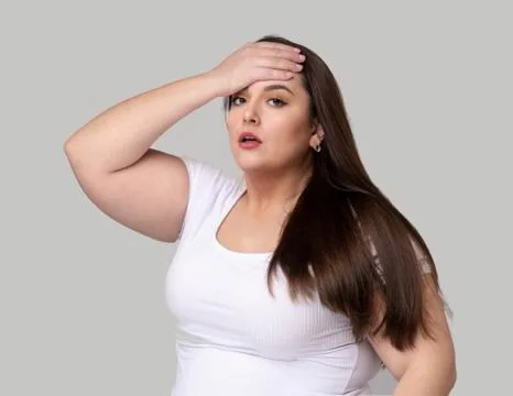 Plus Size Model With Headache Stock Photos