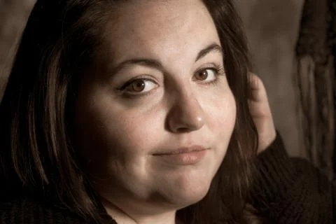Plus size Woman posing in the studio Stock Photos