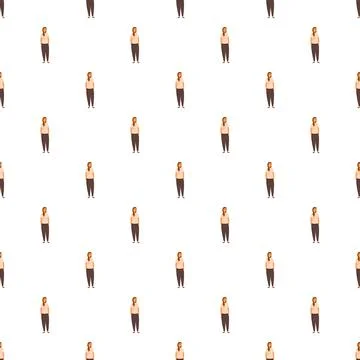 Plus size woman seamless pattern for body positivity Stock Illustration
