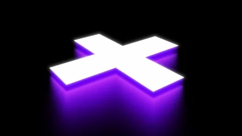 Plus Symbol 3D Vibrant Glowing Motion Graphic Video Stock Footage 320852479