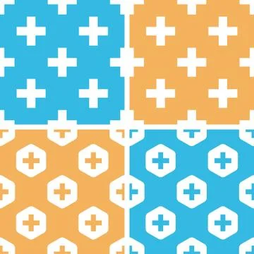 Plus symbol pattern set, colored イラスト素材