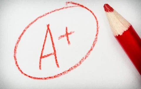 A plus top mark Stock Photos