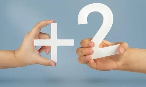 Plus two. Plus size concept. Age limit of two years to view content. White Stock Photos