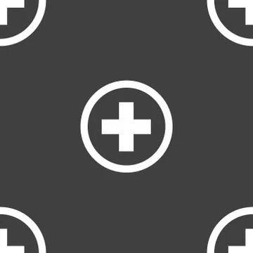 Plus web icon. flat design. Seamless pattern. イラスト素材