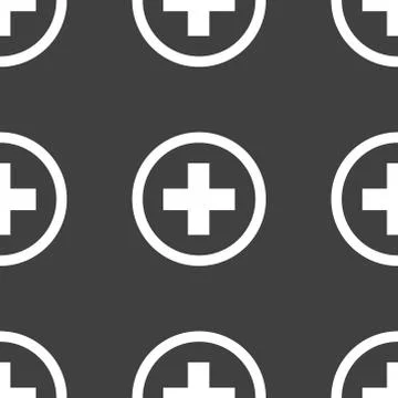 Plus web icon. flat design. Seamless pattern. イラスト素材