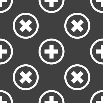 Plus web icon. flat design. Seamless pattern. Stock Illustration