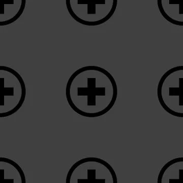 Plus web icon. flat design. Seamless pattern. Stock Illustration