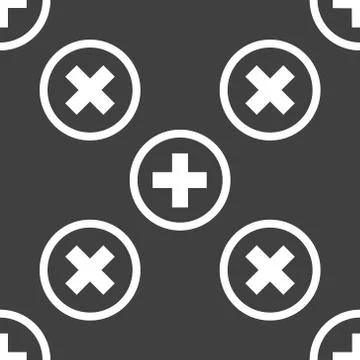 Plus web icon. flat design. Seamless pattern. Stock Illustration
