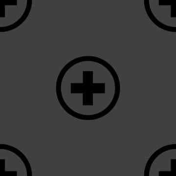 Plus web icon. flat design. Seamless pattern. Stock Illustration