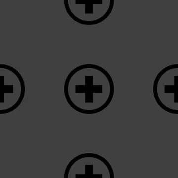 Plus web icon. flat design. Seamless pattern. Stock Illustration