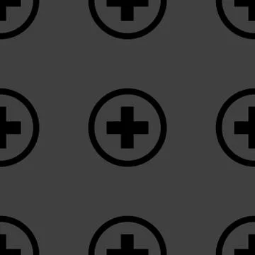 Plus web icon. flat design. Seamless pattern. 스톡 일러스트