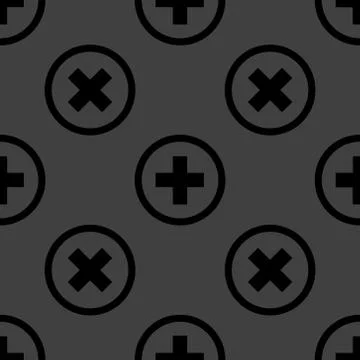 Plus web icon. flat design. Seamless pattern. Illustrazione stock