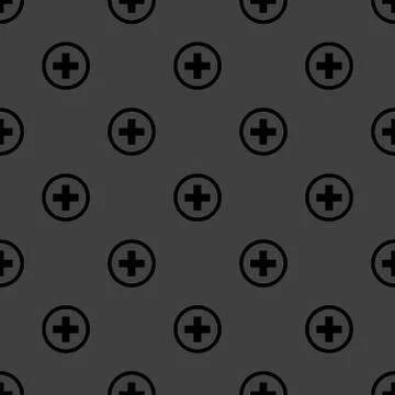 Plus web icon. flat design. Seamless pattern. 스톡 일러스트