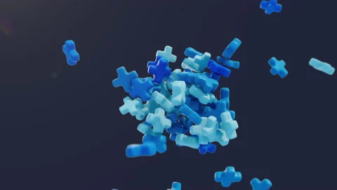 Pluses crowding together Stock Footage 234365021