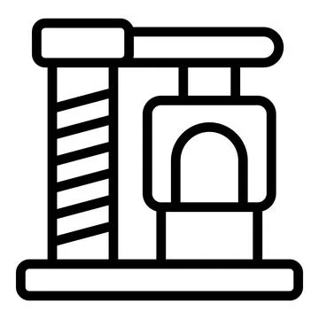 Plush cat scratcher and sleeper icon outline vector Stock Illustration
