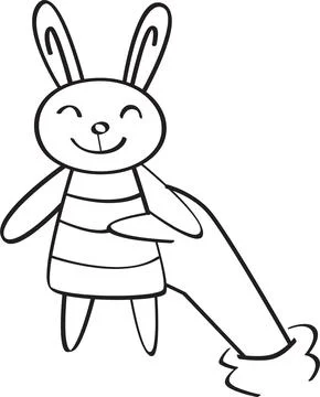 Plush or Stuffed Rabbit Doll Иллюстрация