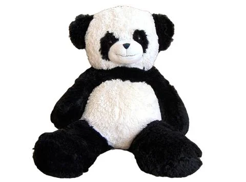 Plush panda bear isolated on white 库存照片