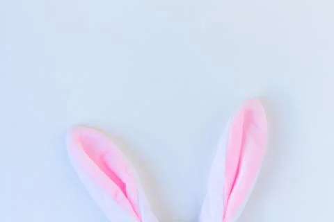 Plush rabbit ears on white background Stock Photos
