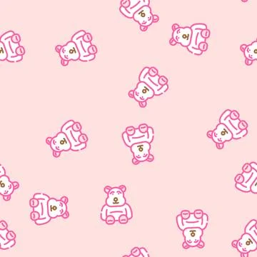 Plush toy child vector seamless pattern Stock Illustration