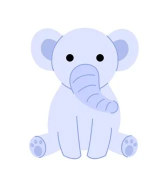 Plush toy concept. Grey elephant. African wildlife amd fauna. Pretty soft animal Stock Illustration