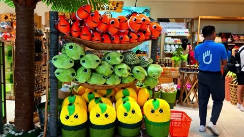 Plush toy store display Stock Footage 334124104