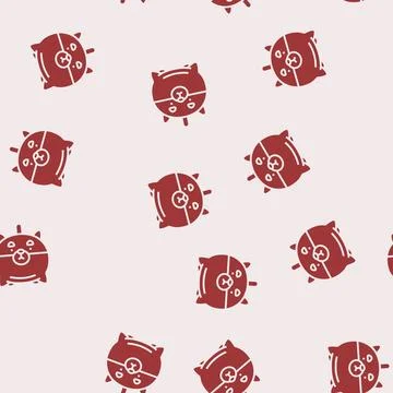Plushies kawaii glyph seamless pattern イラスト素材
