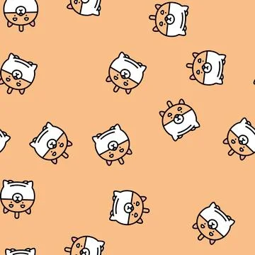 Plushies kawaii vector seamless pattern イラスト素材