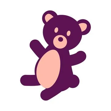 Plushy bear semi flat color vector object Stock Illustration