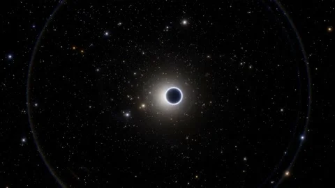 Pluto and it's moon Charon, seen from behind at Lagrange point two. A Stock Footage 145442500