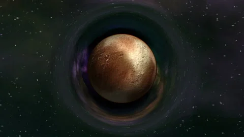 Pluto in curved space Stock-Footage 90453054