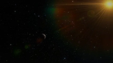 Pluto Dwarf Planet and Sun Stock Footage 84958900