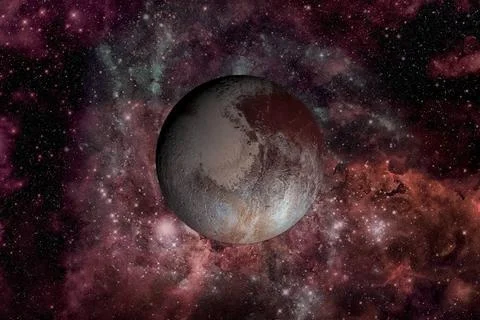 Pluto is a dwarf planet in the Kuiper belt. Solar System - Pluto. It is a ... Stock Photos