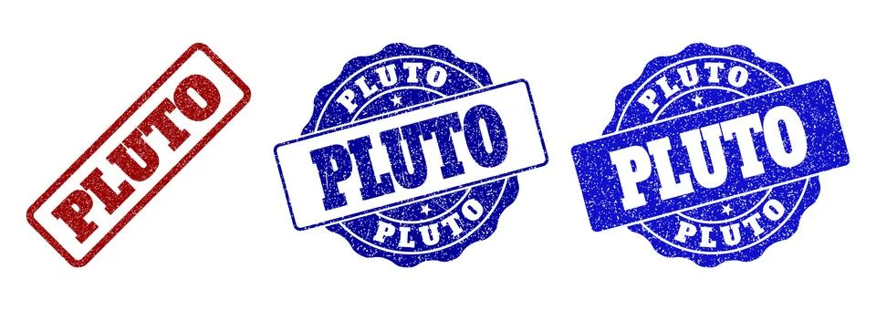 PLUTO Grunge Stamp Seals Stock Illustration