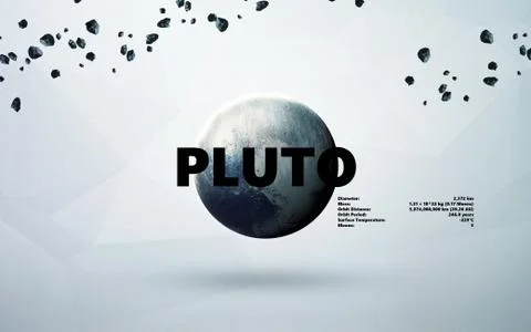 Pluto. Minimalistic style Stock Photos
