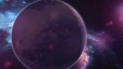 Pluto orbiting in outer space with the universe on background. Stock Footage 289268714