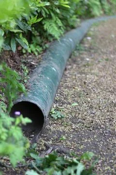 P.L.U.T.O. (Pipe-Line Under The Ocean) Section on Gravel Path Stock Photos