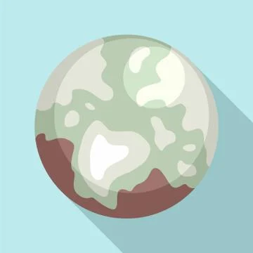 Pluto planet icon, flat style Stock Illustration