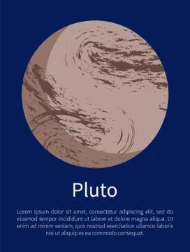 Pluto Planet Informative Poster with Sample Text Stock Illustration