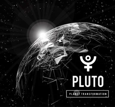 Pluto, the planet responsible in astrology for the transformation, rebirth, the Stock Illustration