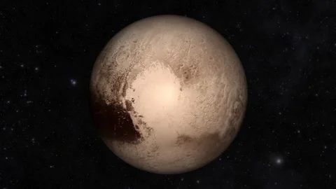 Pluto Planet Rising in Space Stock Footage 339018975