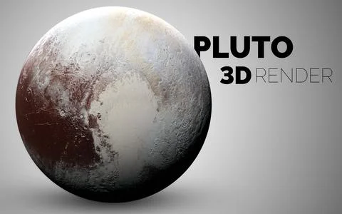Pluto. Set of solar system planets rendered in 3D. Elements of this image Illustrazione stock