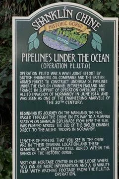 PLUTO Shanklin Chine notice Stock Photos