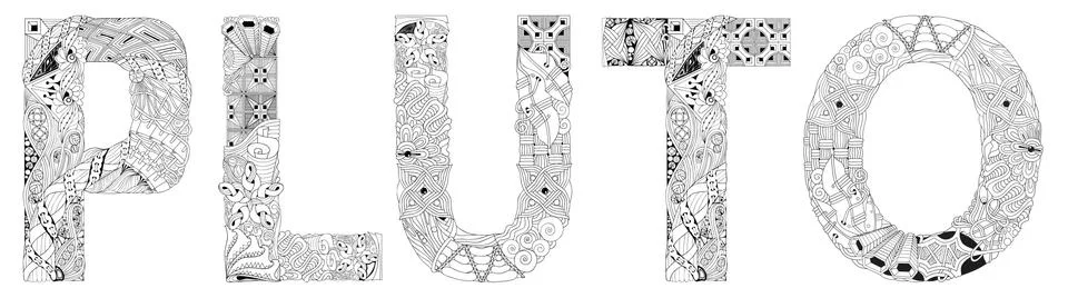 Pluto. Vector zentangle object for coloring Stock Illustration