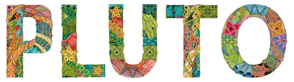 Pluto. Vector zentangle object for decoration Stock Illustration