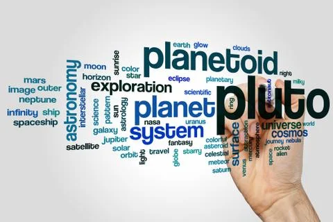 Pluto word cloud concept Stock Illustration