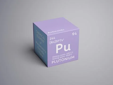 Plutonium. Actinoids. Chemical Element of Mendeleev's Periodic Table. Stock Illustration