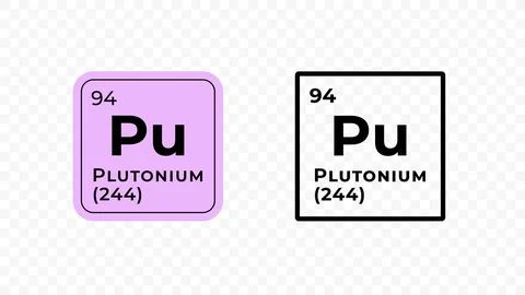 Plutonium, chemical element of the periodic table vector design Illustration