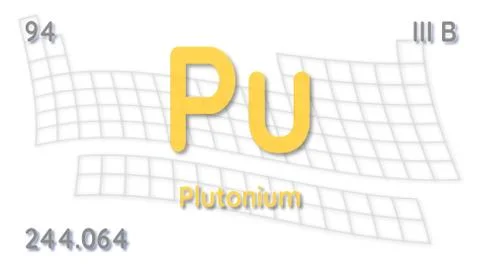Plutonium chemical element  physics and chemistry illustration backdrop Stockillustratie