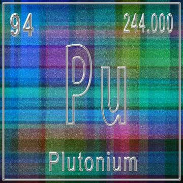 Plutonium chemical element, Sign with atomic number and atomic weight Illustrazione stock