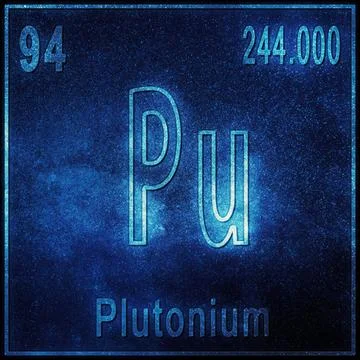 Plutonium chemical element, Sign with atomic number and atomic weight 写真素材